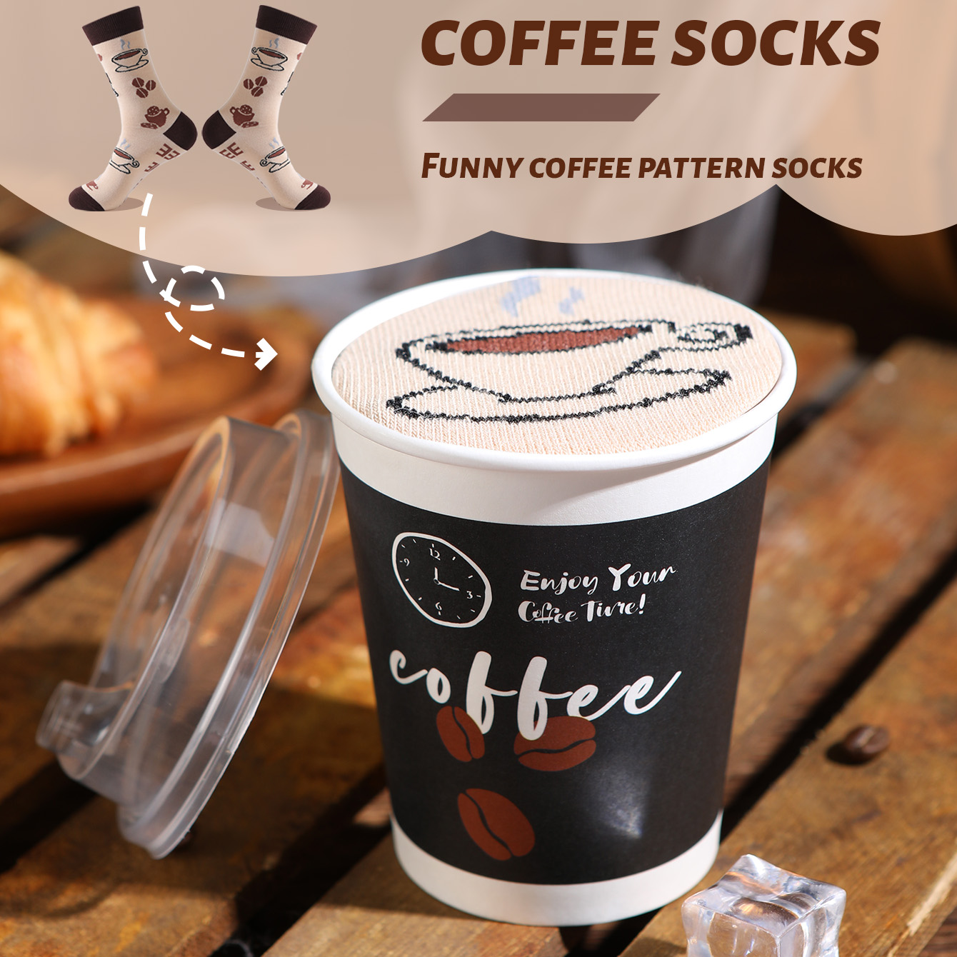 Sock Organizer Tray - 1 Pair of Mid-Calf Socks for