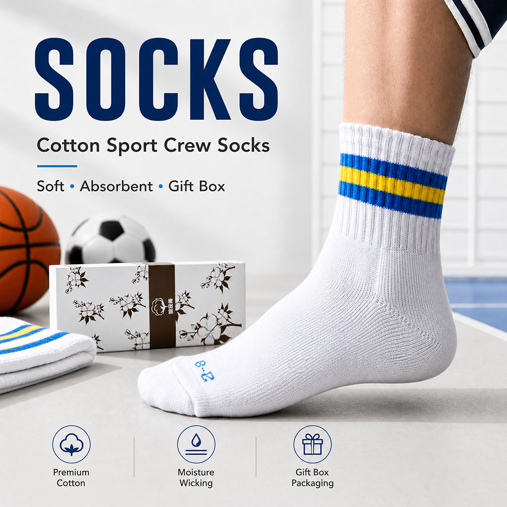 Sock Organizer Tray - 4Pairs Unisex Number Print Cotton Socks