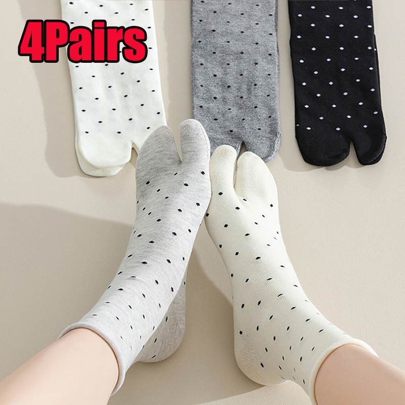 Toe Sock Split - 4 Pairs Japanese Cotton Split Toe
