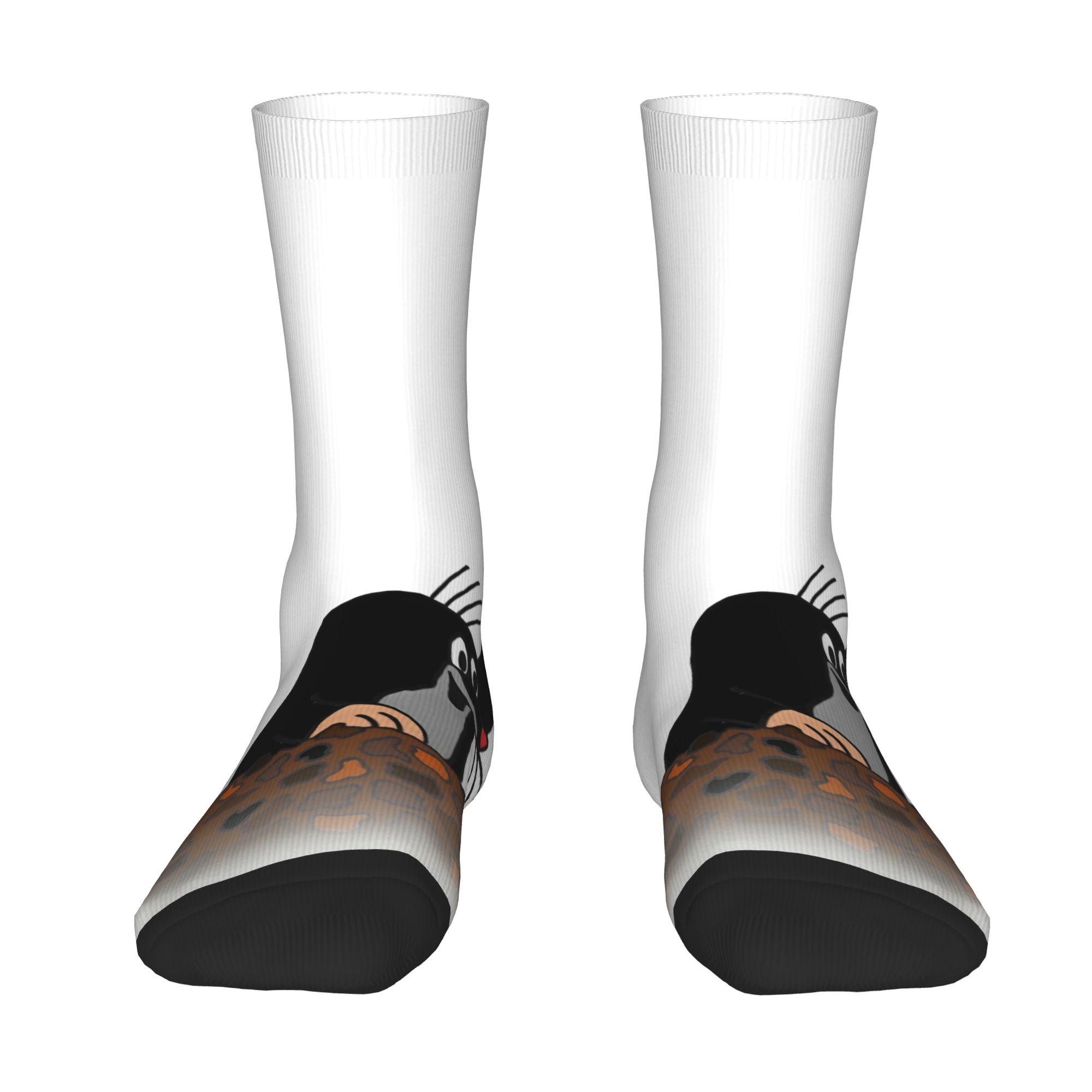 Dress Sock Men - Custom Funny Cartoon Krtek Mens Crew