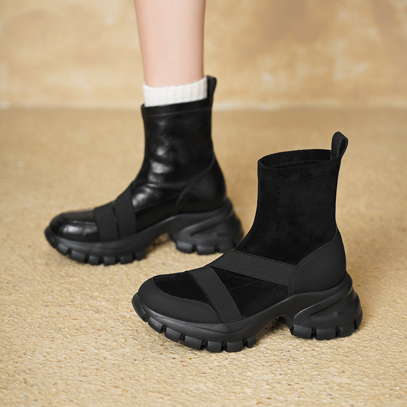 Women Suede Stretch Sock Boots - огляд і ціна Toe Sock Split