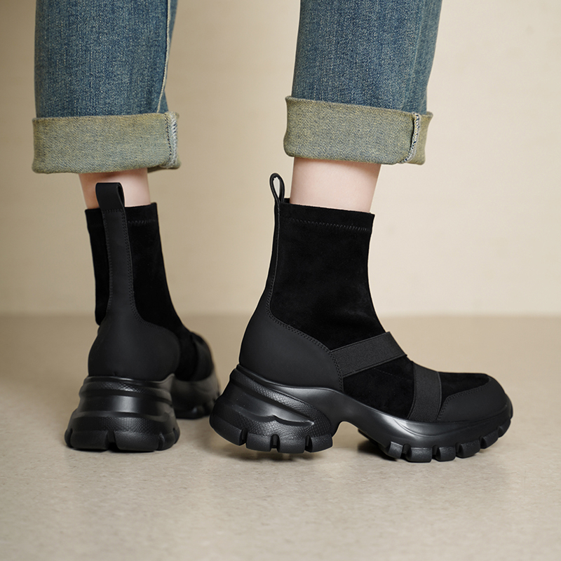 Women Suede Stretch Sock Boots - огляд і ціна Toe Sock Split