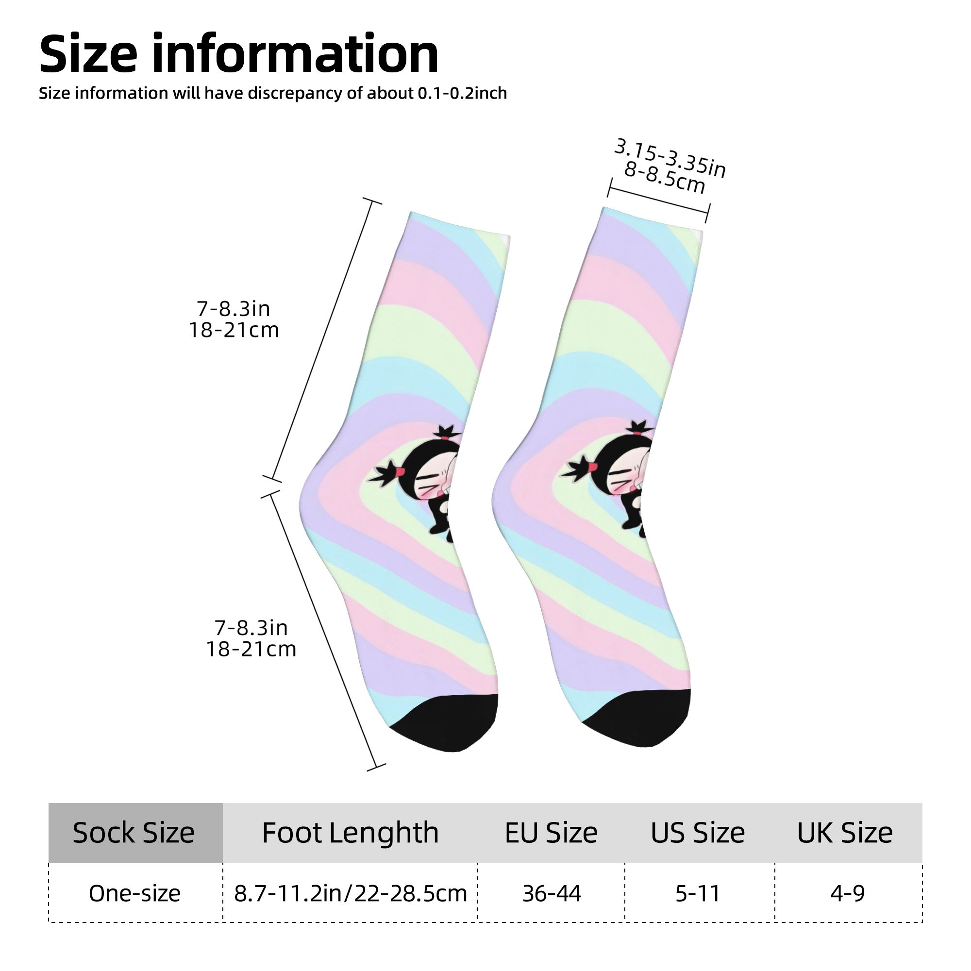 Custom Cute Cartoon P-Pucca Fi - огляд і ціна Dress Sock Men