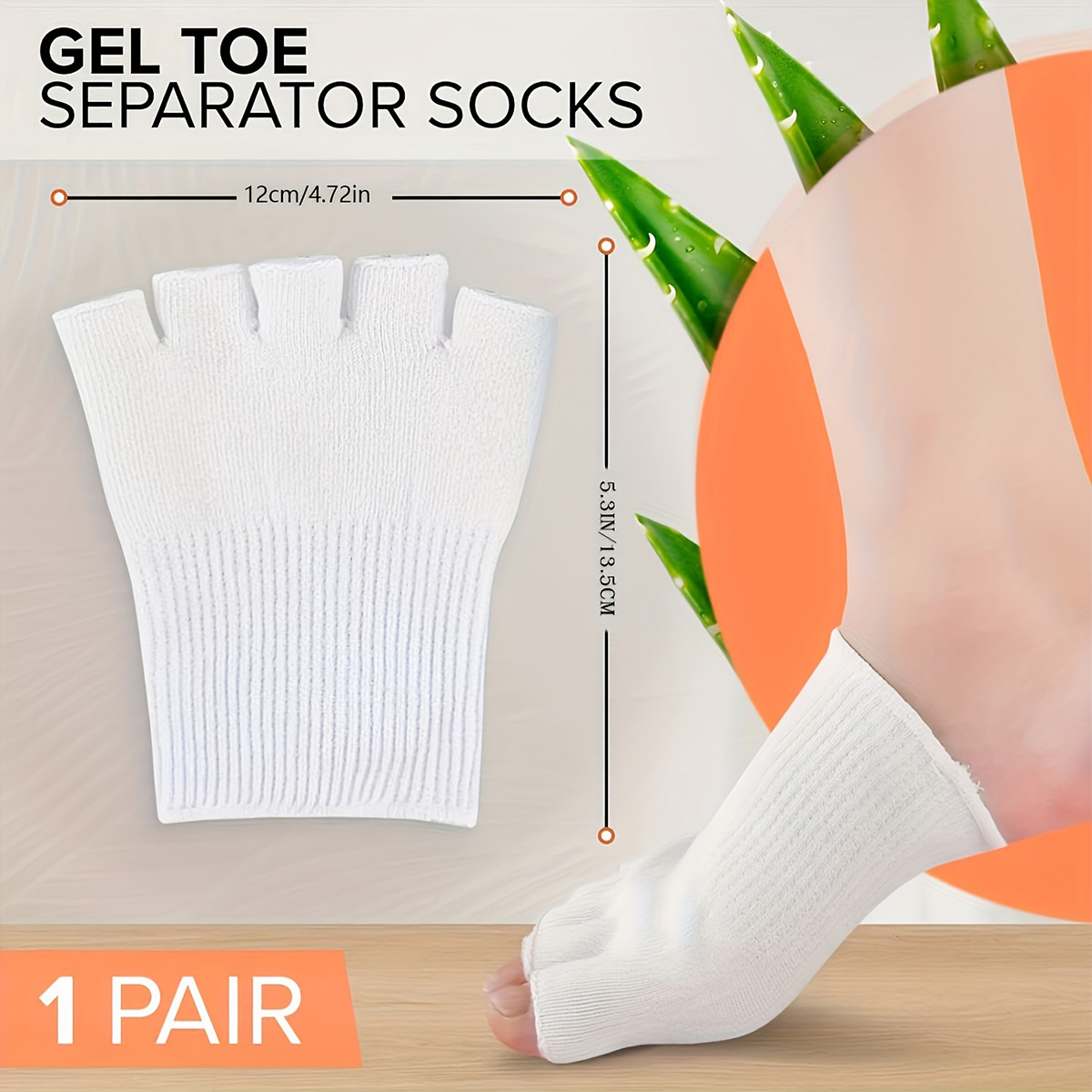 1 Pair Cotton Fiber Gel Split  - огляд і ціна Toe Sock Split