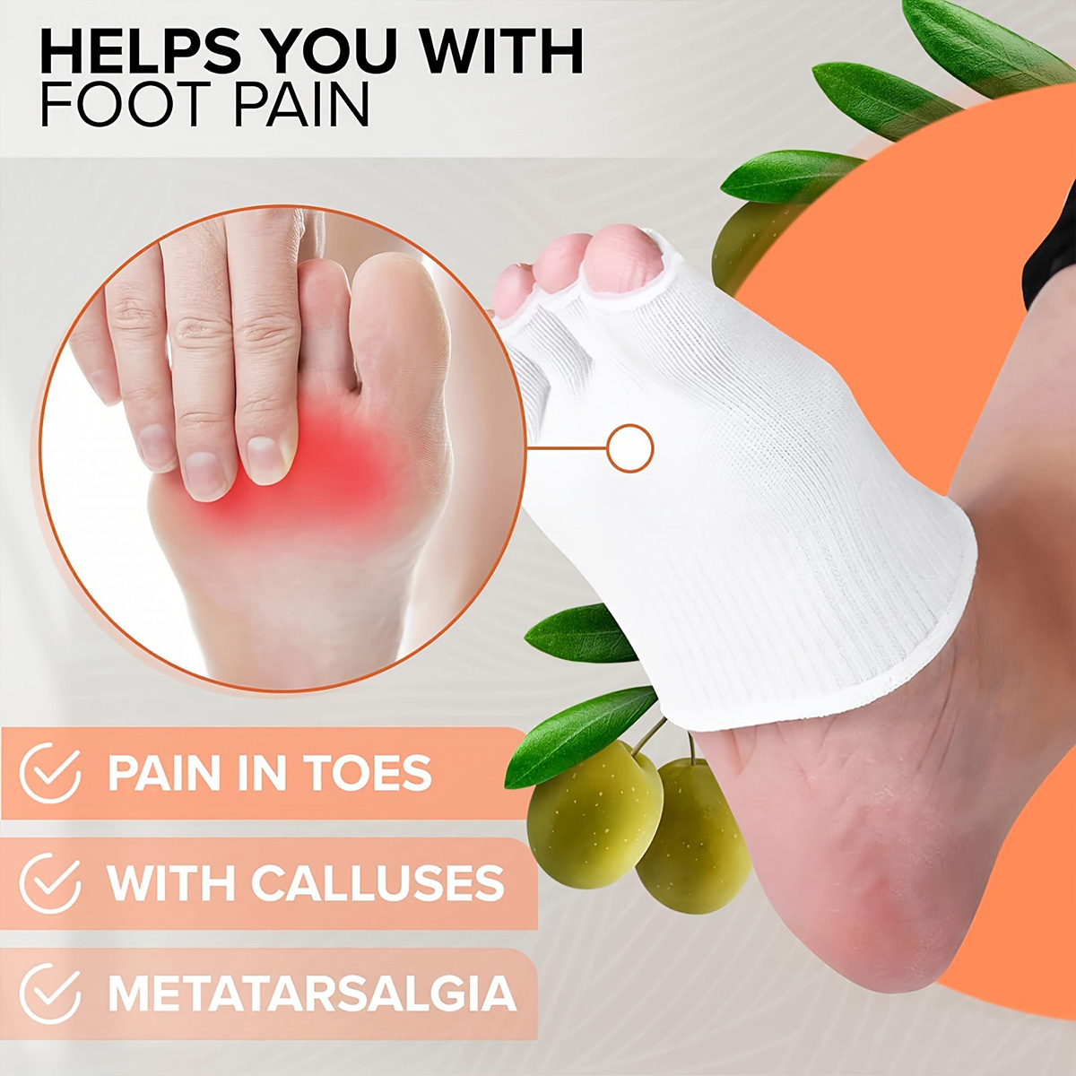1 Pair Cotton Fiber Gel Split  - огляд і ціна Toe Sock Split